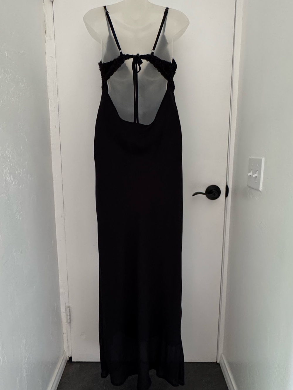 wild fable Black Lace-Trim Spaghetti-Strap Maxi Dress - Picture 5 of 14